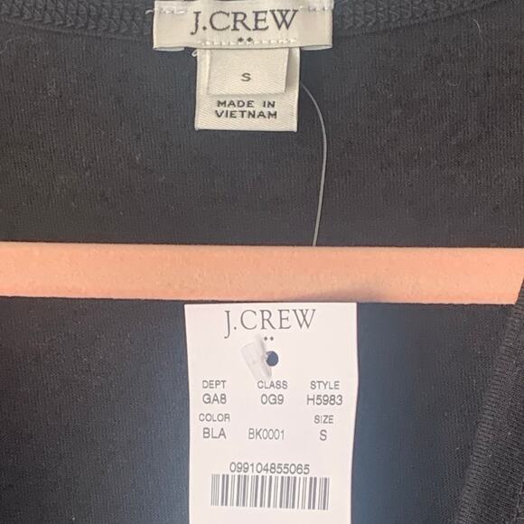 J Crew Black Linen Blend Wrap Long Sleeve Top with Tie Small New with Tags - Picture 4 of 7